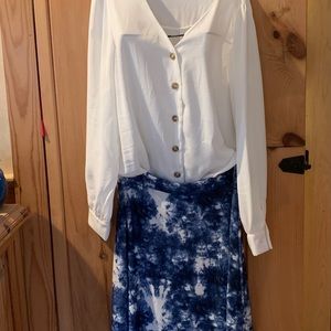 Lularoe Azure tie dye skirt XL new